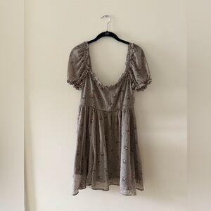 Altar’d State Gray Floral Dress